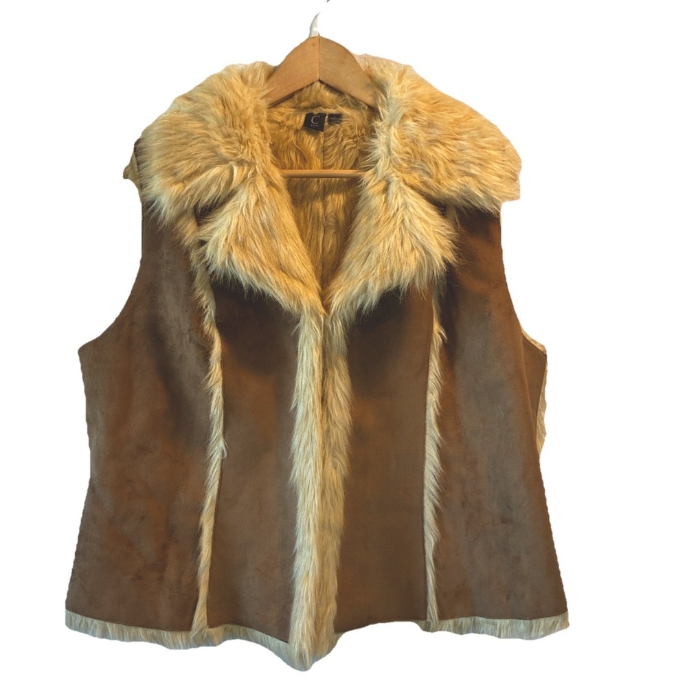 Capri  Suede And Faux Fur Vest Sz  L